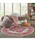 Nourison Passion Round Area Rug PSN03-Ivory/Fuchsia
