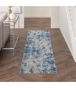 Nourison Rustic Textures - Rus16 Grey Blue Area Rug 2 ft. 2 X 7 ft. 6 Rectangle