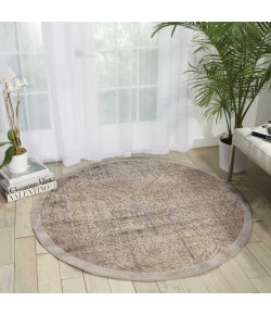 Nourison Graphic Illusions - Gil09 Grey Area Rug 5 ft. 3 X Round