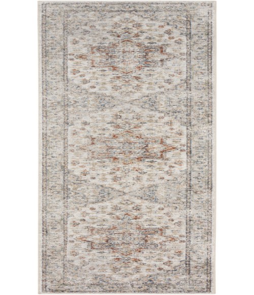 Nourison Astra Machine Washable Grey Multicolor ASW12 2 ft. X 6 ft. Rectangle Rug