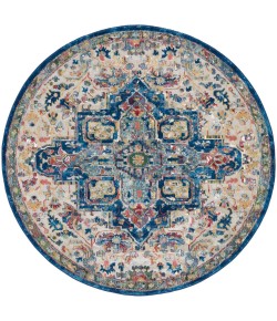 Nourison Ankara Global - Anr15 Grey Navy Area Rug 6 ft. X Round