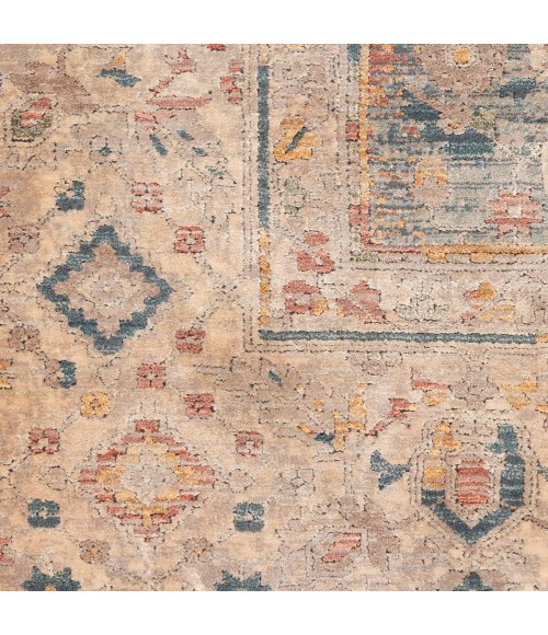 Nourison Luxurious Ivory Blue Rug LRS03 8 ft. X 10 ft. Rect. - Rugs Town Nourison Luxurious Ivory Blue LRS03 8 ft. X 10 ft. Rect. Rug