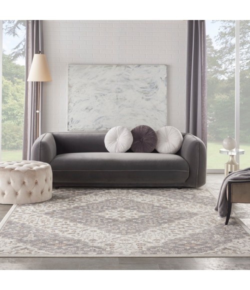 Nourison Elation Area Rug ETN08 Ivory Grey 7'10" x 9'10"