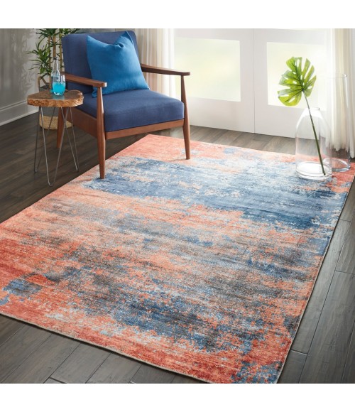 Nourison SAFARI DREAMS Area Rug kathy ireland Home Safari Dreams Area Rug KI374-Blue/Brick