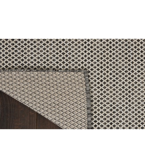 Nourison Courtyard Ivory/Charcoal COU01 2 ft. 2 in. X 10 ft. Rectangle Rug