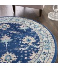 Nourison Tranquil Round Area Rug TRA10-Navy/Ivory