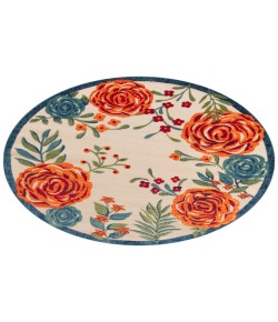 Nourison Home Aloha ALH32 Ivory Multicolor 5 ft. 3 in. Round Area Rug