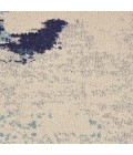 Nourison Celestial Area Rug CES02-Ivory/Teal Blue
