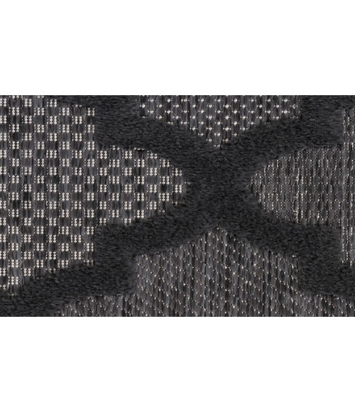 Nourison Easy Care Charcoal Black NES01 5 ft. Square Rug