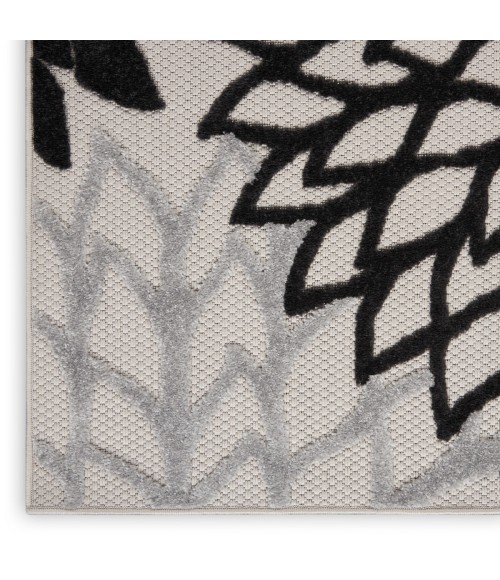 Aloha Area Rug Nourison Aloha Area Rug ALH05 Black White 12' x 15'