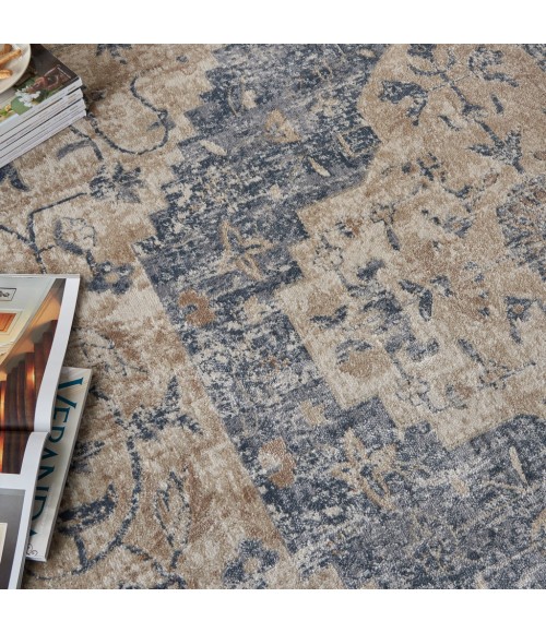 kathy ireland Home Malta Area Rug MAI11-Ivory/Blue