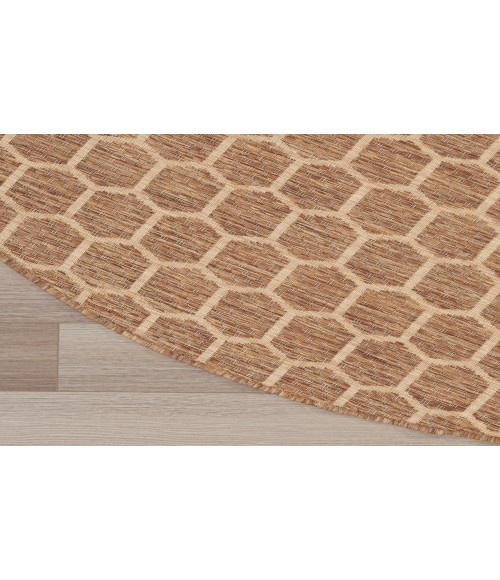 Nourison Reversible Indoor Outdoor Natural RVB01 8 ft. Round Rug