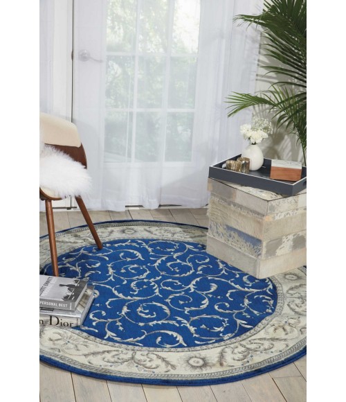 Nourison Somerset Round Area Rug ST02-Navy