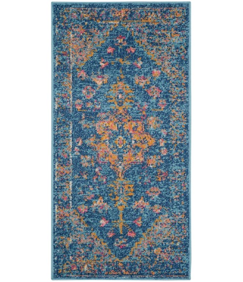 Nourison Tranquil Area Rug TRA06 Navy Blue 2' x 4'