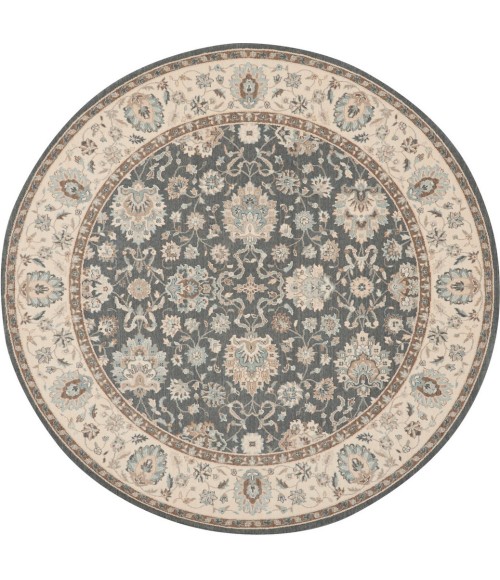 Nourison Living Treasures Round Area Rug LI16-Grey/Ivory