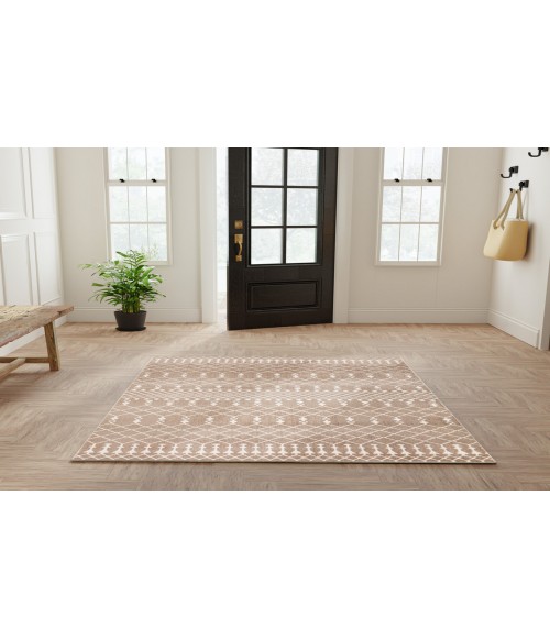 Nourison Astra Machine Washable Taupe ASW10 4 ft. X 6 ft. Rectangle Rug