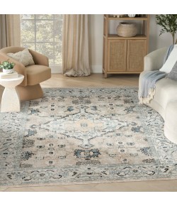Nourison Home Washable Decor Taupe Blue WSD12 9 ft. X 12 ft. Rectangle Rug