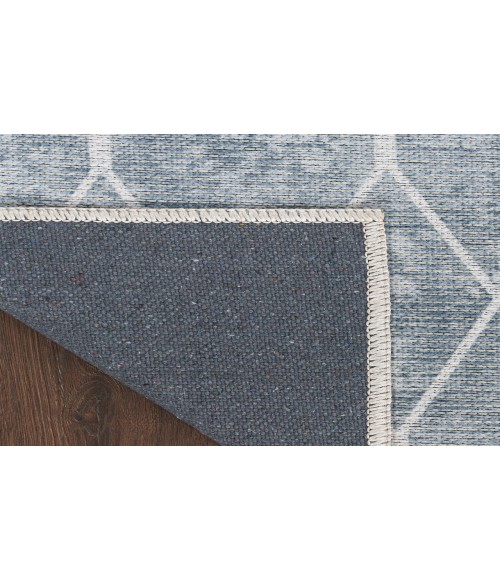 Nicole Curtis Machine Washable Series 1 Blue Grey SR107 2 ft. X 3 ft. 9 in. Rectangle Rug