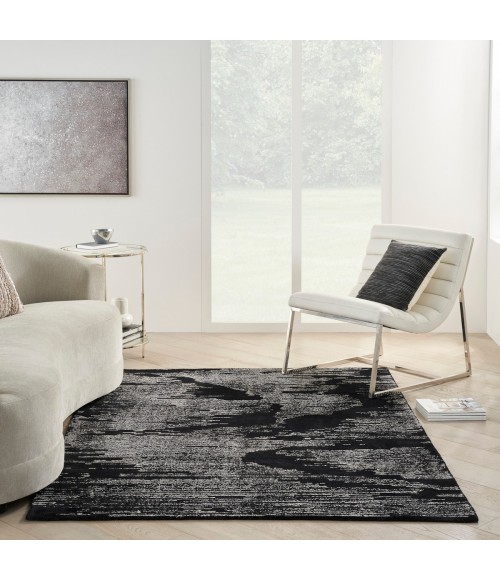 Michael Amini Ma30 Star Area Rug SMR02 Black Ivory 4' x 6'