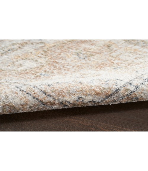 Nourison Astra Machine Washable Beige ASW12 5 ft. 3 in. Round Rug