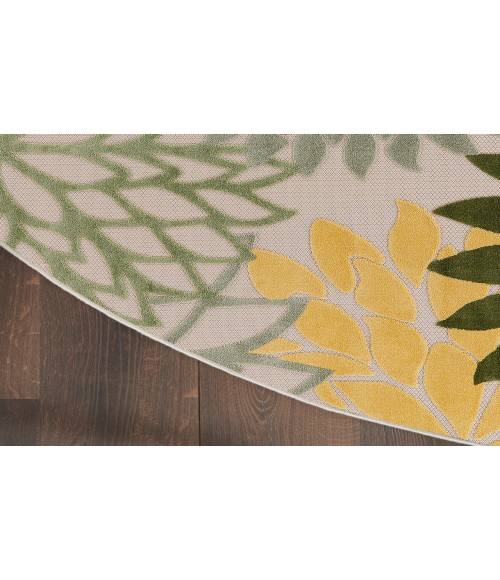 Nourison Aloha Green Multicolor ALH05 5 ft. 3 in. Round Rug