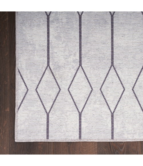 Nicole Curtis Machine Washable Series 1 Area Rug SR107 Ivory/Grey