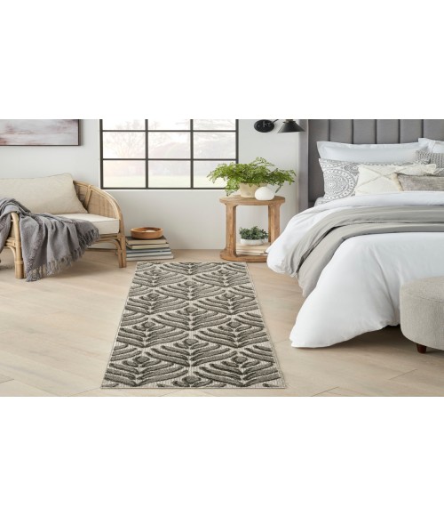 Nourison Aloha Charcoal ALH35 2 ft. X 6 ft. Rectangle Rug