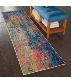 Nourison Celestial - Ces09 Blue Yellow Area Rug 2 ft. X 6 ft. Rectangle