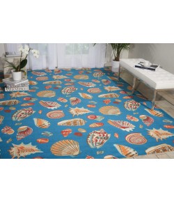 Nourison Wav01/Sun & Shade - Snd22 Azure Area Rug 10 ft. X 13 ft. Rectangle
