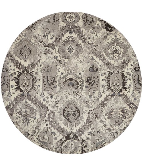 Nourison Twilight Round Area Rug TWI03 Ivory/Grey 8' Round