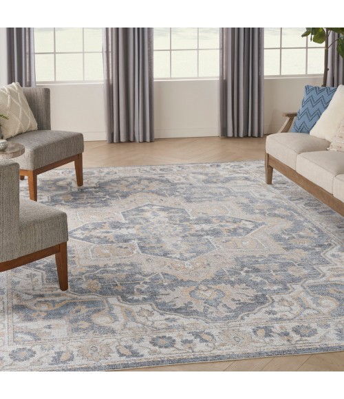 Nourison Astra Machine Washable Area Rug Nourison Astra Machine Washable Area Rug ASW12 Grey/Blue