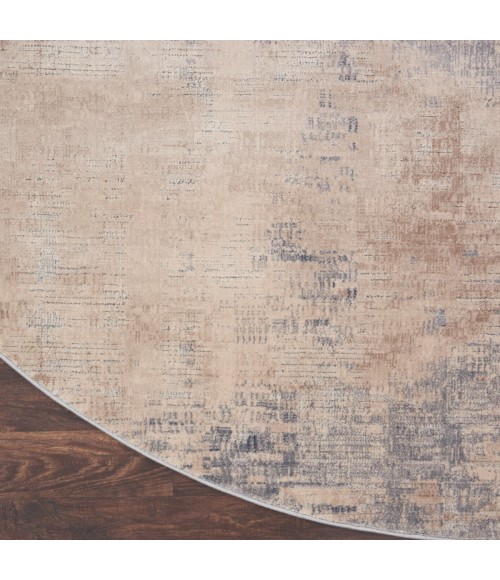 Nourison Rustic Textures Area Rug RUS02 Beige/Grey 5'3" Round
