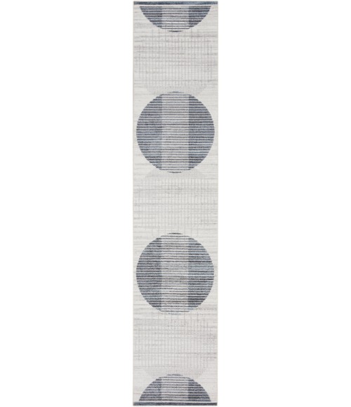 Nourison Astra Machine Washable Area Rug ASW03 Ivory Blue