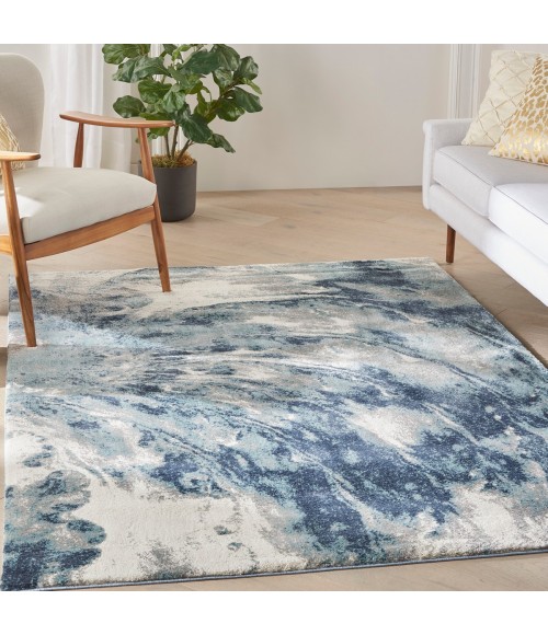 Kathy Ireland American Manor Area Rug AMR03 Blue/Ivory 3'11" x 5'11"
