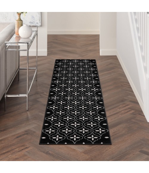 Nourison Home Nourison Essentials Black Ivory NRE04 2 ft. 2 in. X 7 ft. 6 in. Rectangle Rug