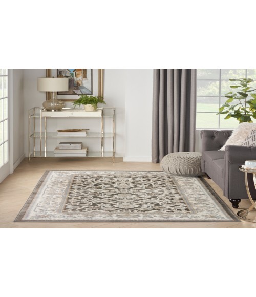 Nourison Serenity Home Ivory Grey Blue SRH02 3 ft. 11 in. X 5 ft. 11 in. Rectangle Rug