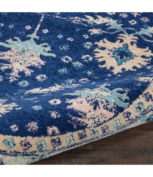 Nourison Tranquil Round Area Rug TRA10-Navy/Ivory
