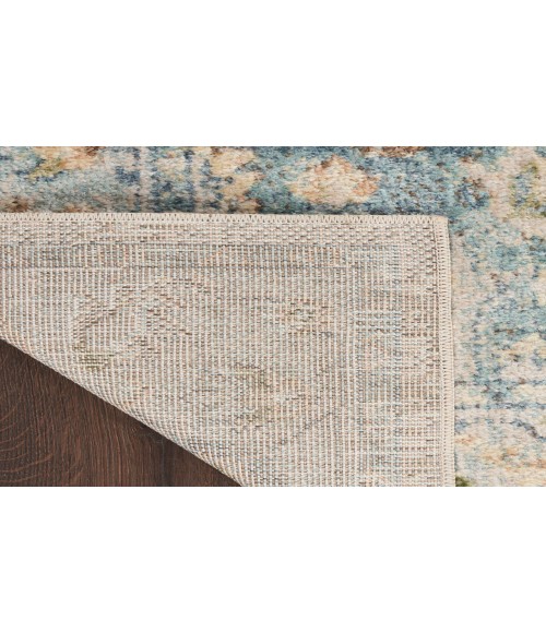 Nourison Astra Machine Washable Beige Blue ASW12 4 ft. X 6 ft. Rectangle Rug
