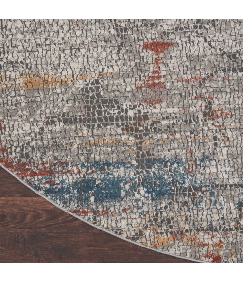Nourison Rustic Textures Area Rug RUS11 Multicolor 5'3" Round