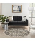 Nourison Quarry Ivory Blue QUA05 8 ft. X Round Rug