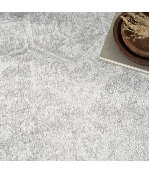 Nourison Astra Machine Washable Grey ASW12 6 ft. 7 in. X 9 ft. Rect. Rug