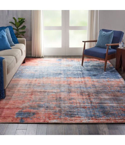 Nourison SAFARI DREAMS Area Rug kathy ireland Home Safari Dreams Area Rug KI374-Blue/Brick
