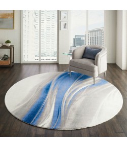 Nourison Twilight - Twi28 Ivory Grey Blue Area Rug 8 ft. Round
