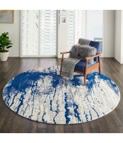 Nourison Twilight - Twi29 Ivory Blue Area Rug 8 ft. Round