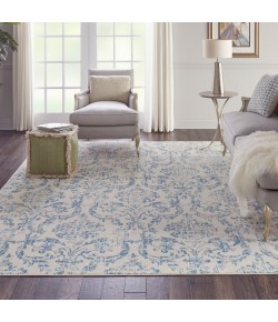 Nourison Jubilant - Jub09 Ivory Blue Area Rug 7 ft. 10 X 9 ft. 10 Rectangle
