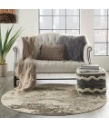 Nourison Celestial Round Area Rug CES02-Ivory/Grey