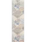 Nourison Seaside Ivory Grey Blue SDS04 6 ft. Rect. Rug