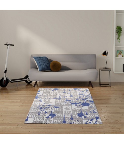 Nourison Home Imagination Blue Rug IMA22 5 ft. X 7 ft. Rectangle - Rugs Town Nourison Home Imagination Blue IMA22 5 ft. X 7 ft. Rectangle Rug