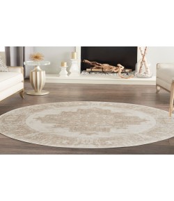 Nourison Home Grafix GRF14 Ivory Beige 8 ft. Round Area Rug