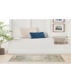 Nourison Astra Machine Washable Silver Blue ASW11 3 ft. 3 in. X 5 ft. Rectangle Rug
